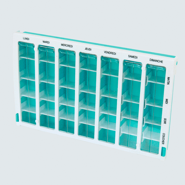 Pastillero semanal dolcimo max con compartimientos ajustables